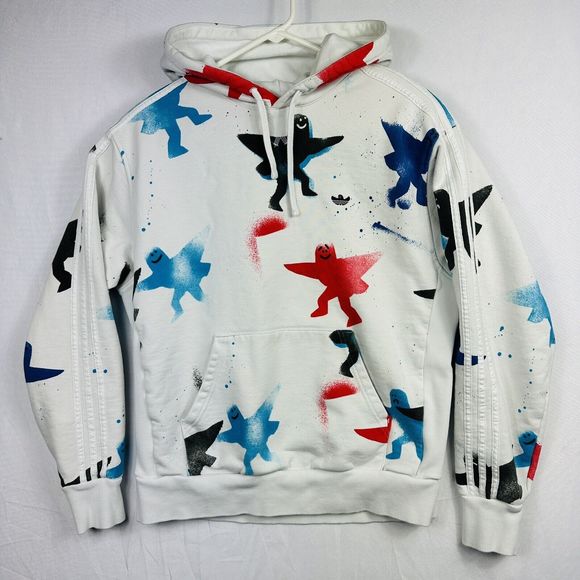 Adidas Shmoo Hoodie AOP White Men's Size Medium Pullover All Over Print FM1438 - Picture 3 of 15